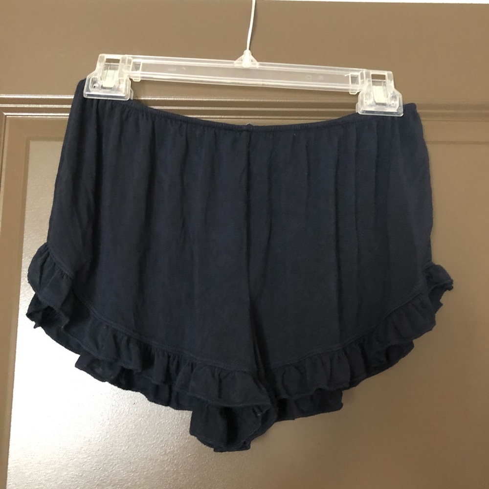 Brandy Melville Navy Blue Ruffle Shorts